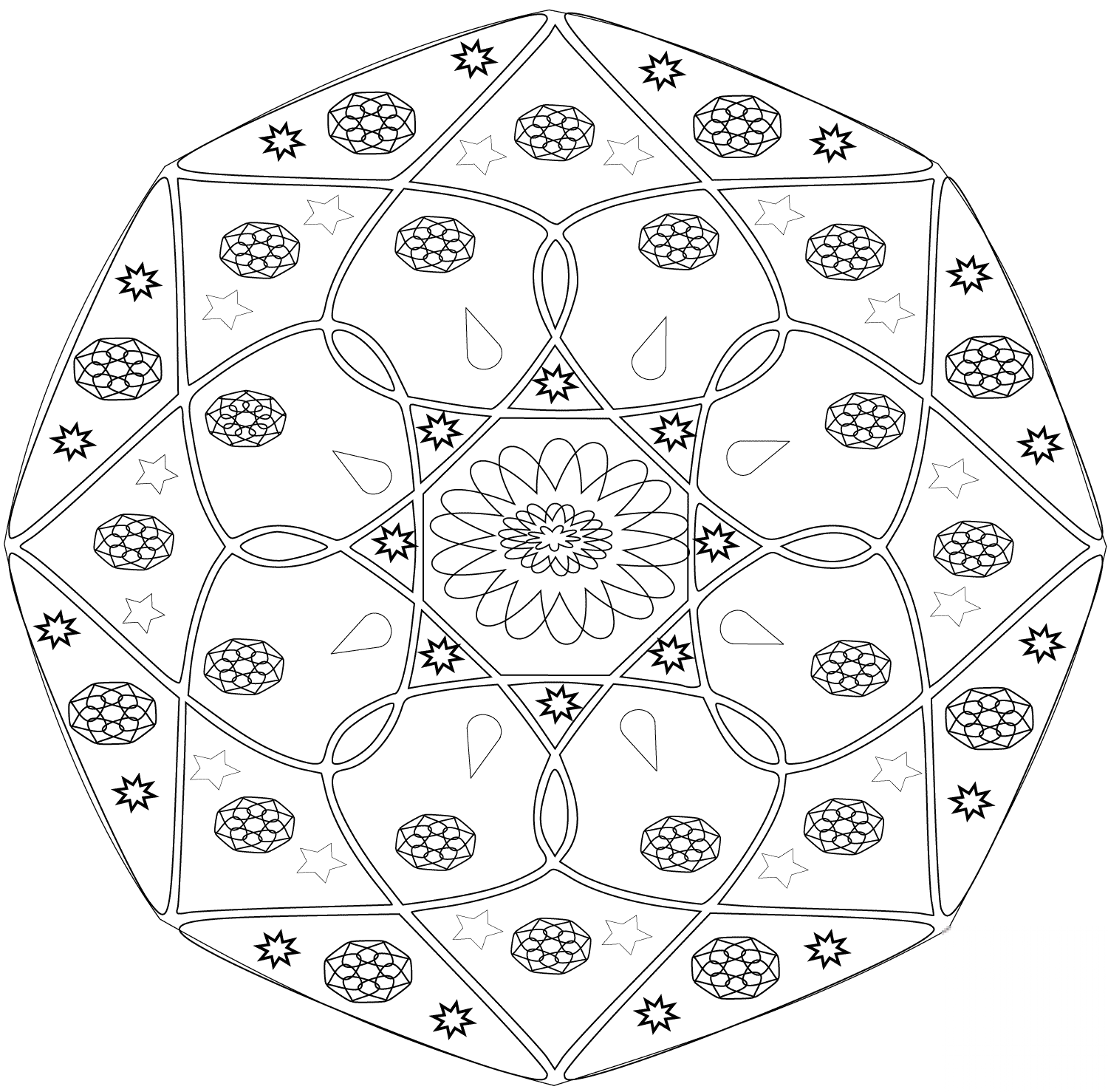 Abstract Mandala with Flower
