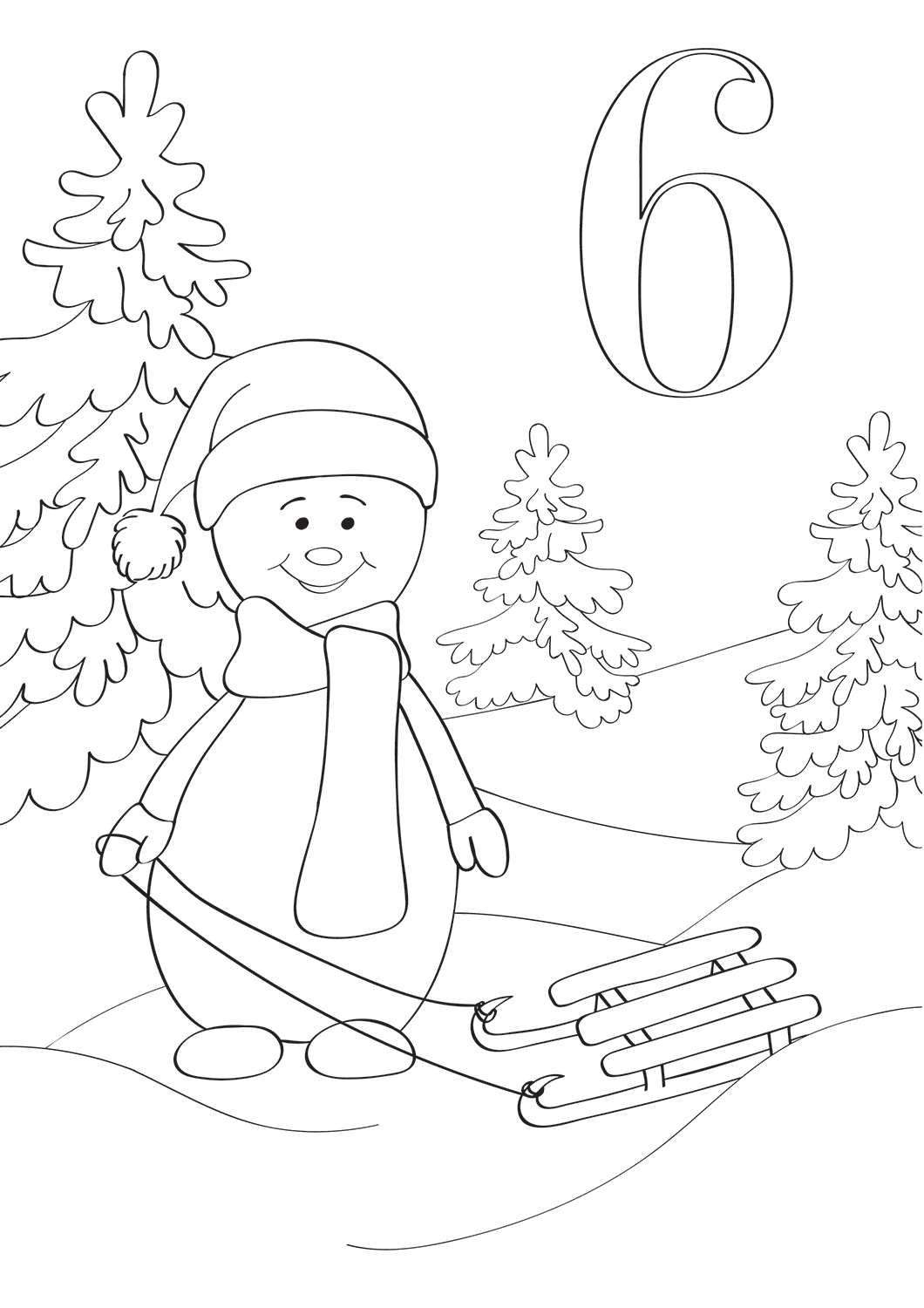 December 6 with Snowman and Sled