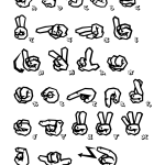 Zbiór znaków grafiti alfabetu ASL