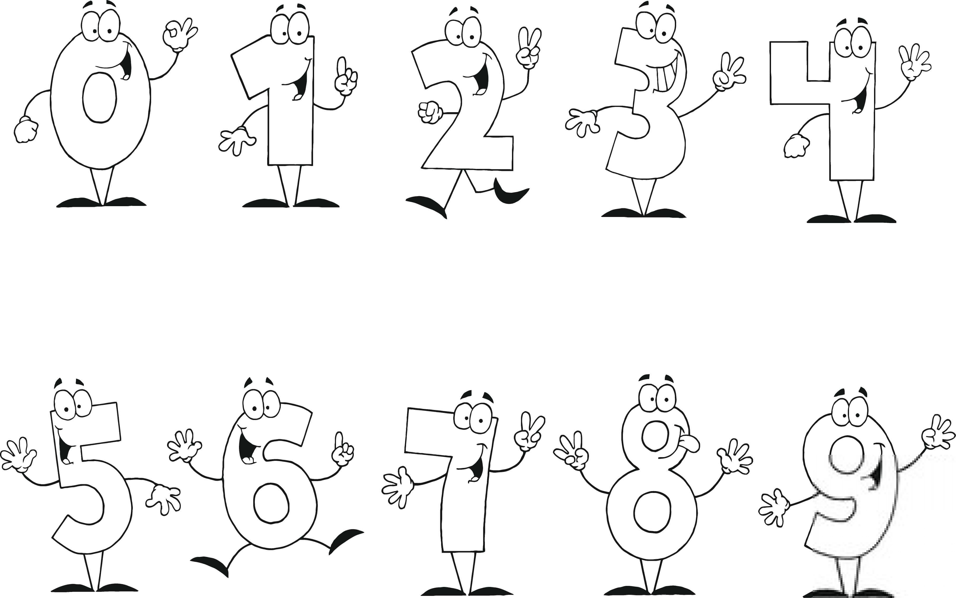 Przyjazne animowane numery od 0 do 9