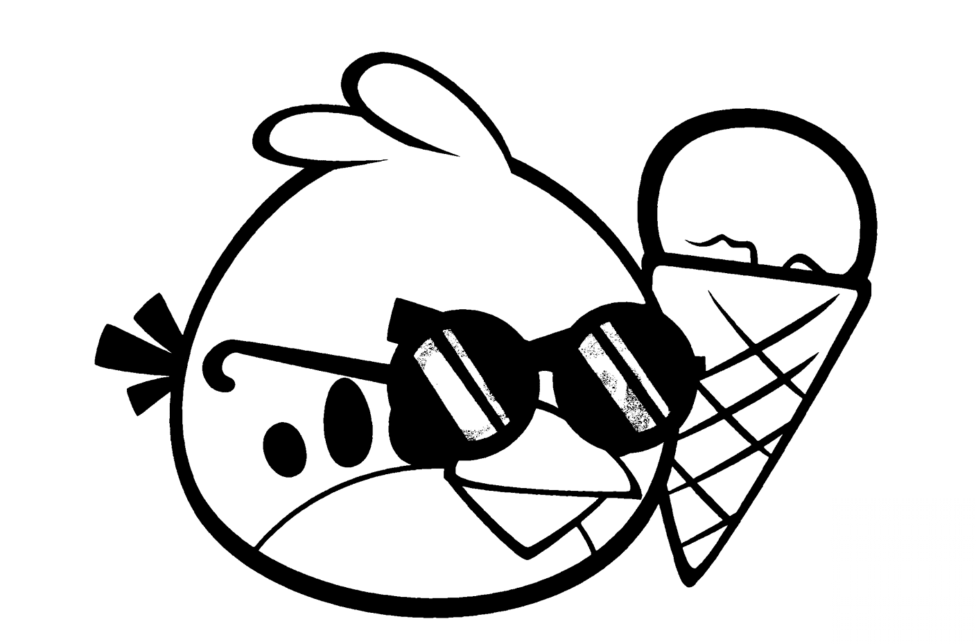 Czerwony Ptak z lodem