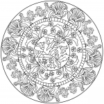Mandala with Rooster Pattern