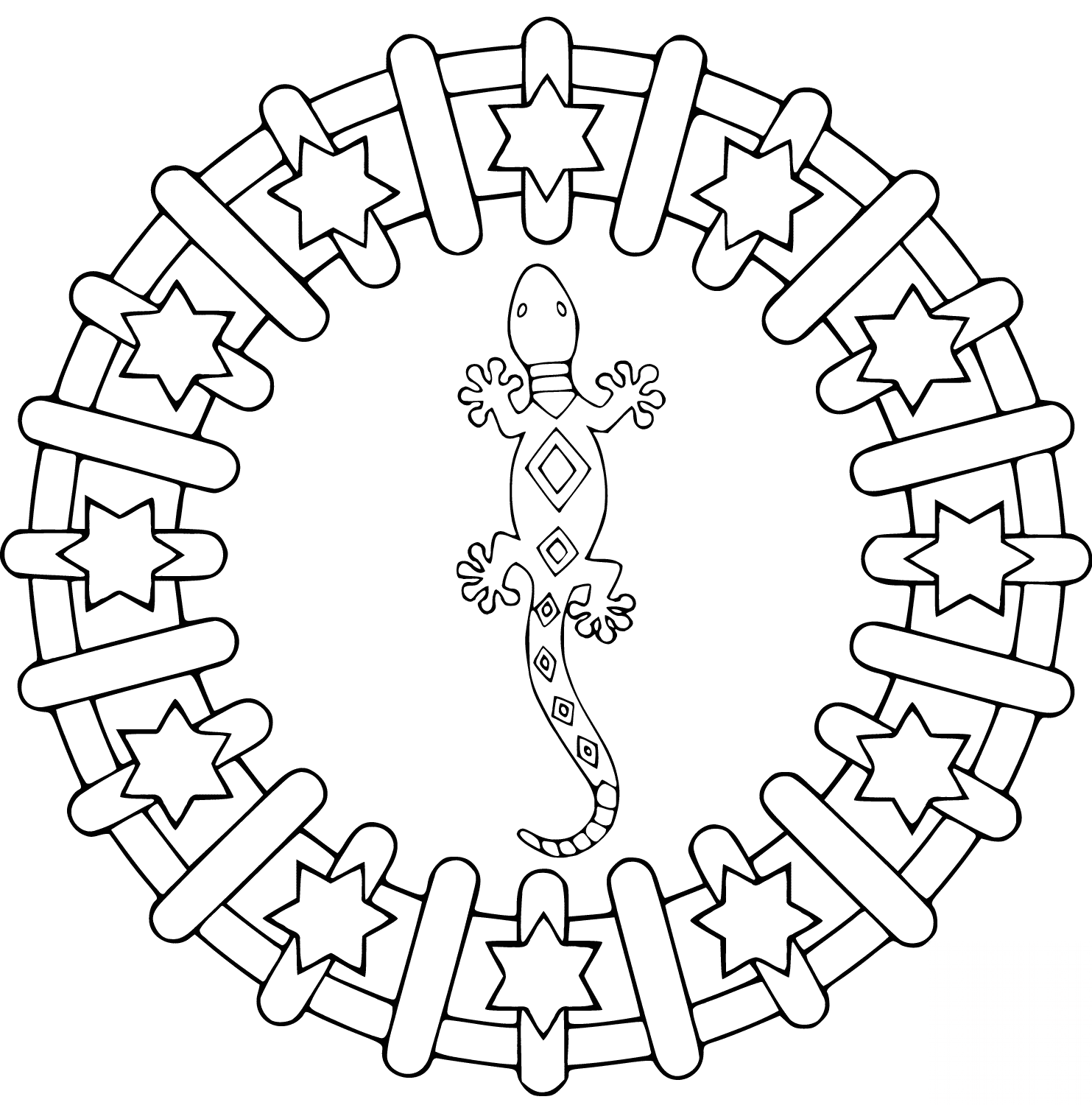 Mandala with Lizard