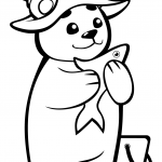 Cute Baby Bear with Fish