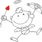 Animowany amorek z łukiem i strzałą