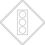 "Traffic Signals Ahead" Sign in...