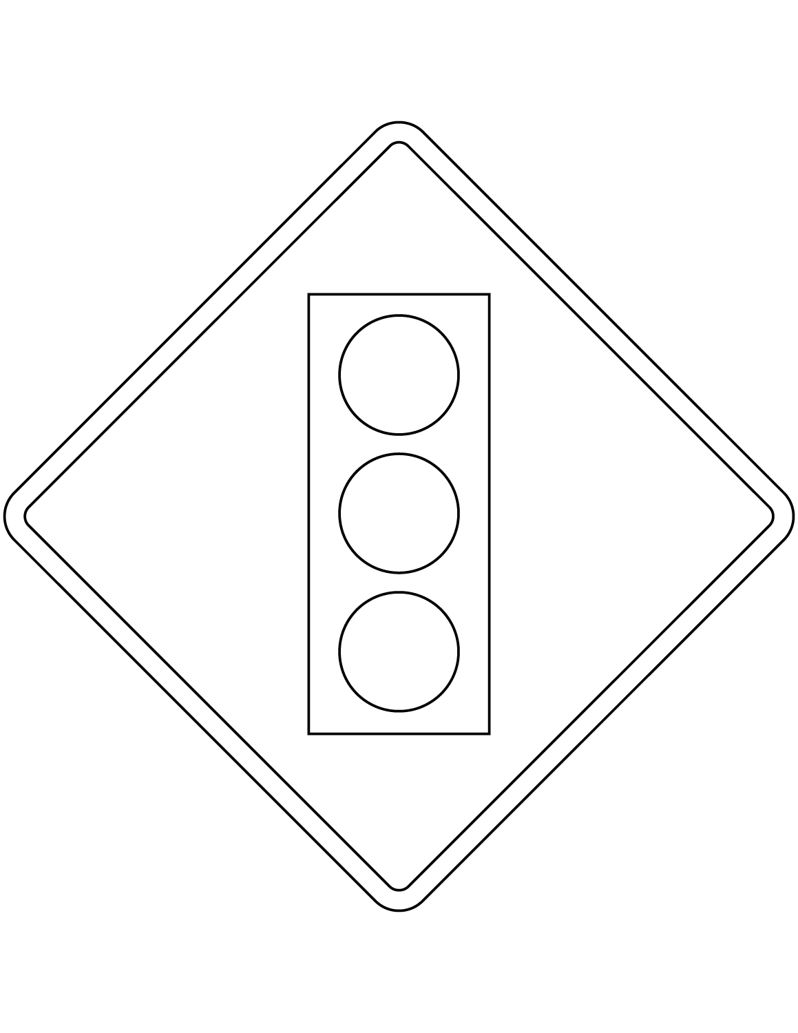 "Traffic Signals Ahead" Sign in...