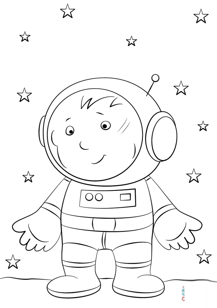Boy Astronaut on the Moon