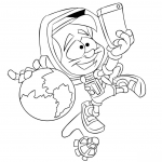 Astronauta robiący sobie zdjęcie