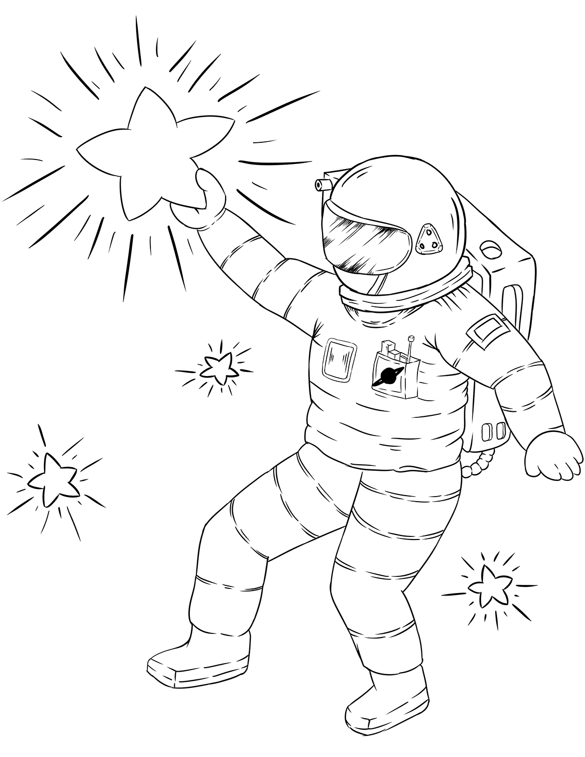 Astronaut Grabbing a Star