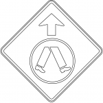 "Pedestrian Crossing Ahead" Sign in...