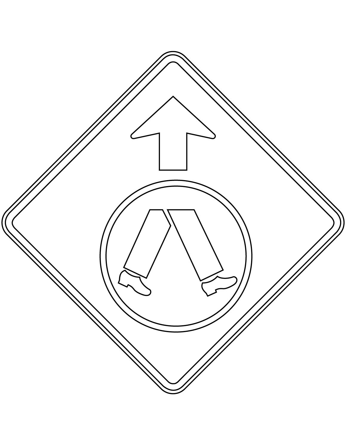 "Pedestrian Crossing Ahead" Sign in...