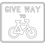 "Give Way to Bicycles" Sign in...