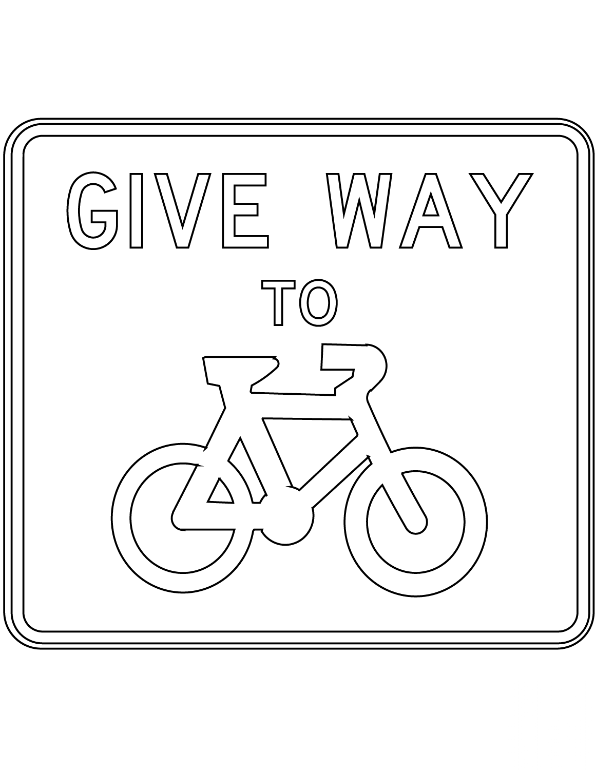 "Give Way to Bicycles" Sign in...