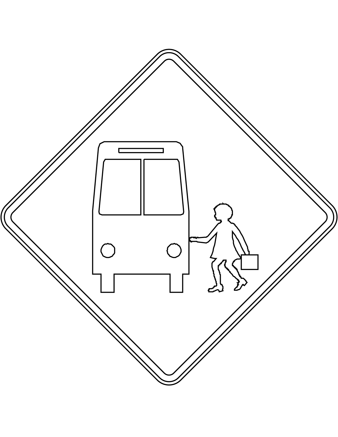 "School Bus Stop Ahead" Sign in...