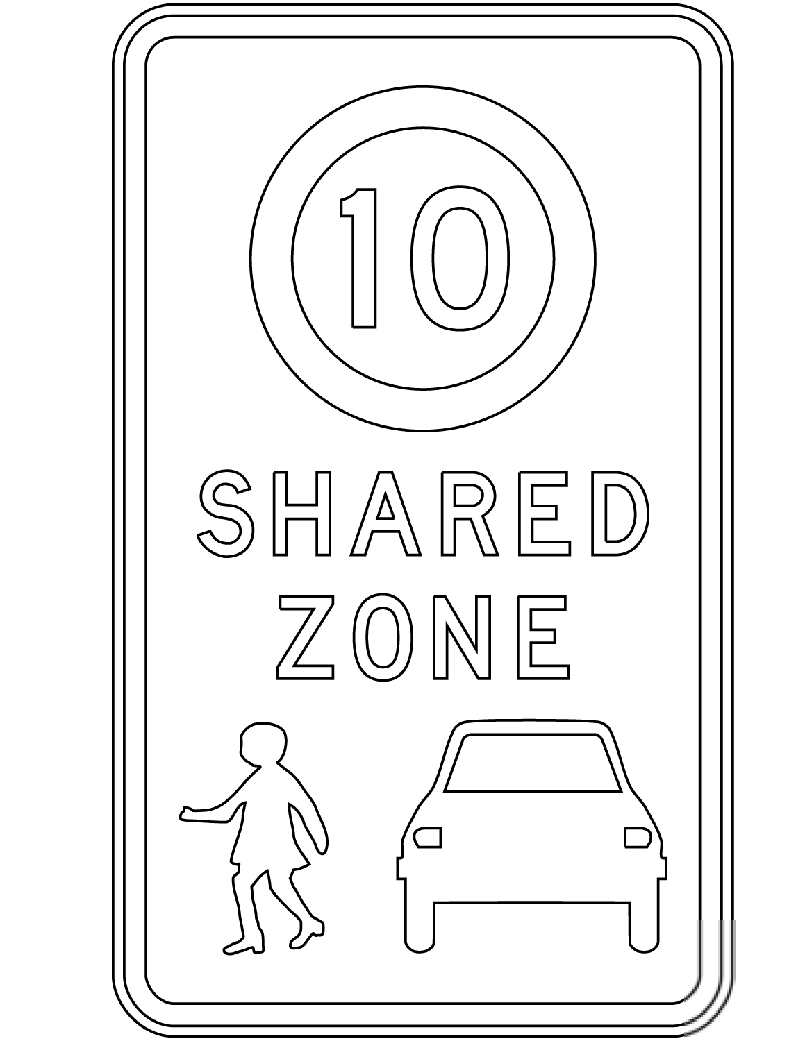 "Shared Zone" Sign in Australia