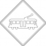 "Tram Crossing" Sign in Australia