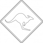 Kangaroos Sign in Australia