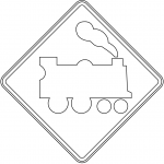 "Railway Level Crossing Ahead" Sign...