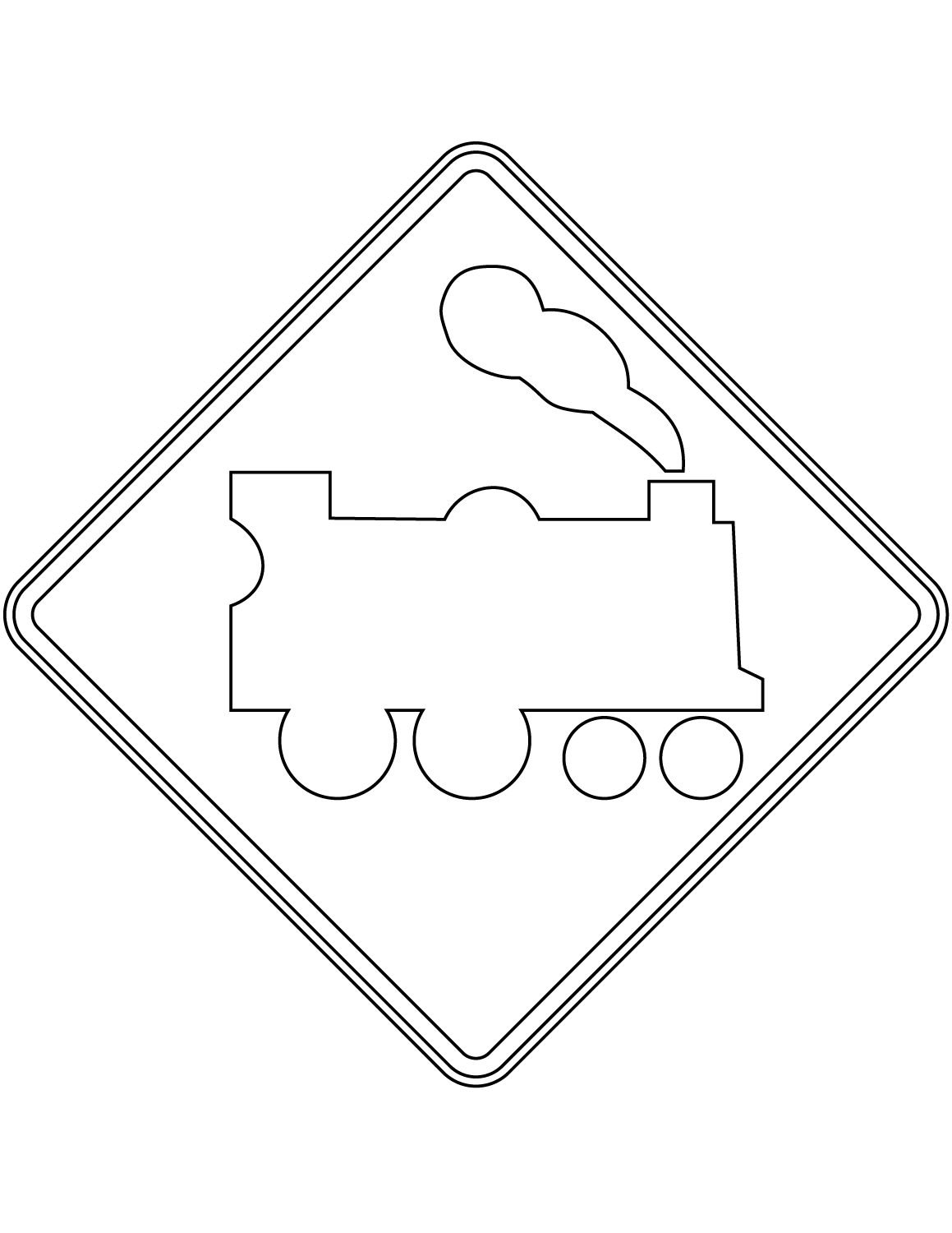 "Railway Level Crossing Ahead" Sign...