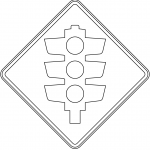 "Traffic Signals Ahead" Sign in...