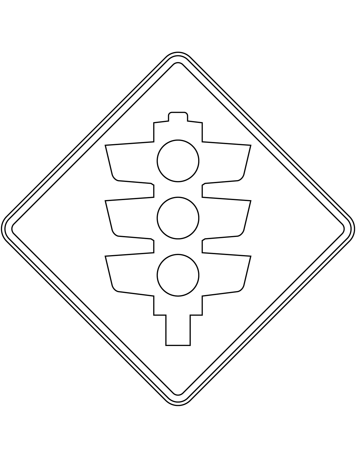 "Traffic Signals Ahead" Sign in...