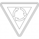 "Give Way at Roundabout" Sign in...
