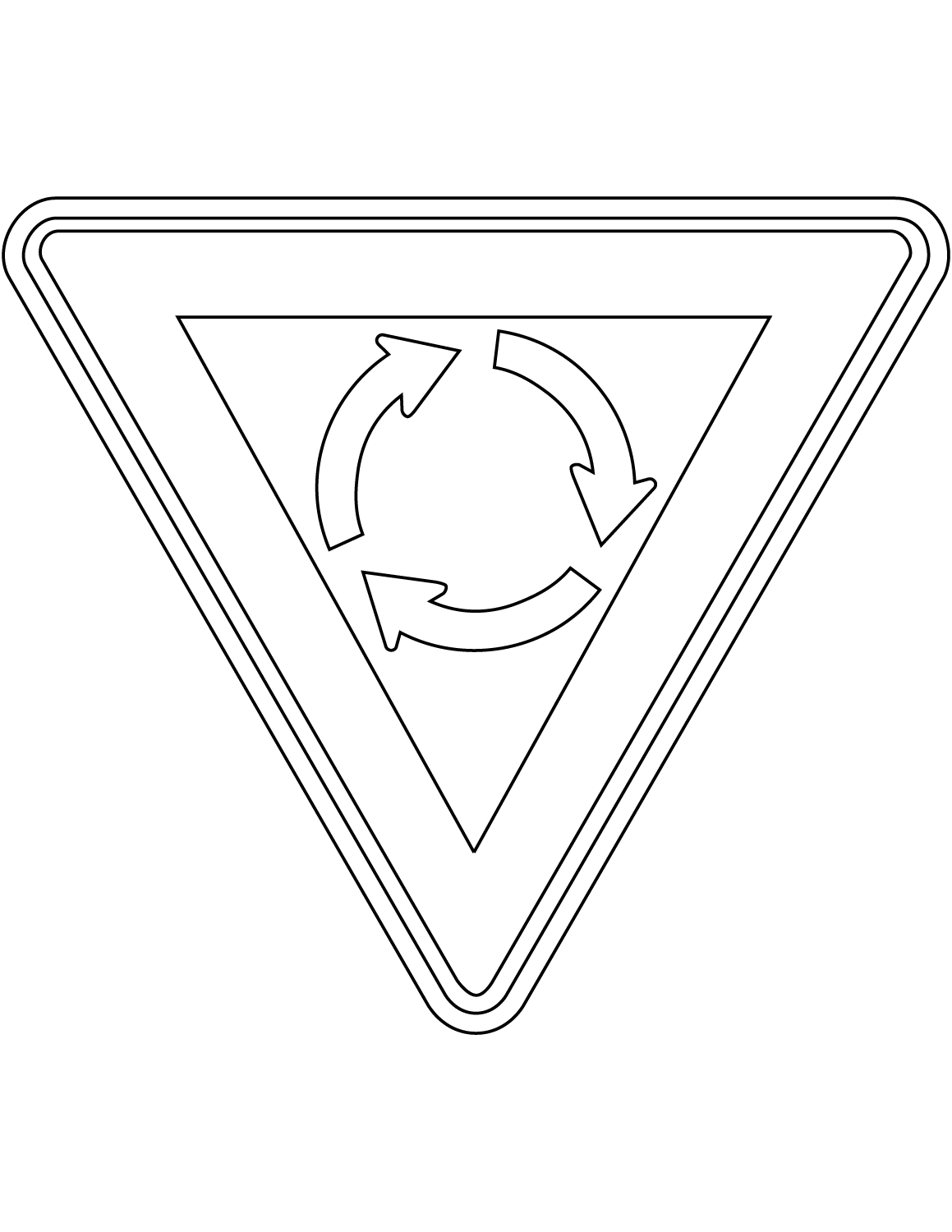 "Give Way at Roundabout" Sign in...