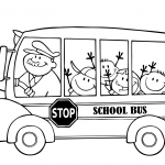 School Bus with Happy Children