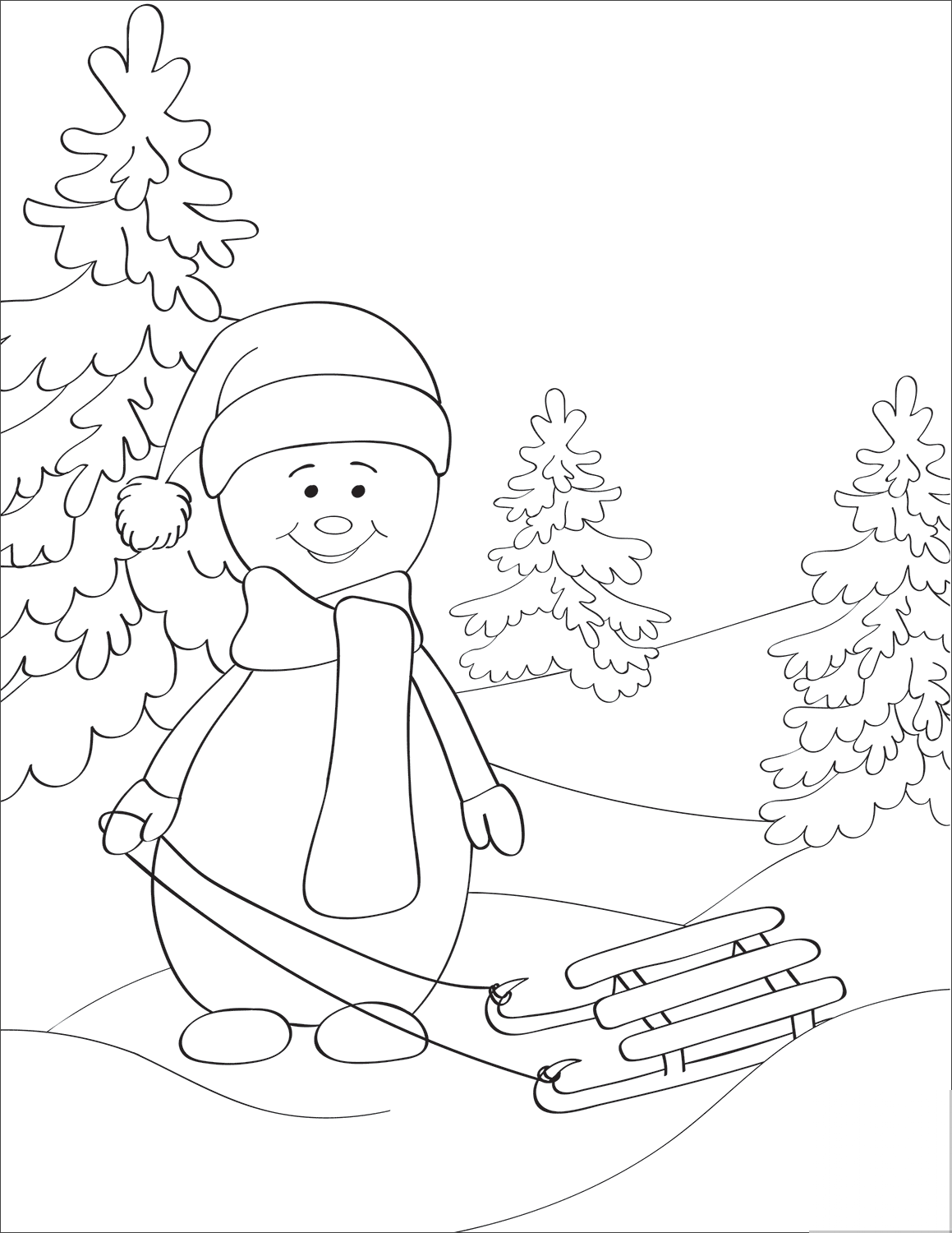 Snowman with Sled