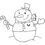 Snowman with Candy Cane