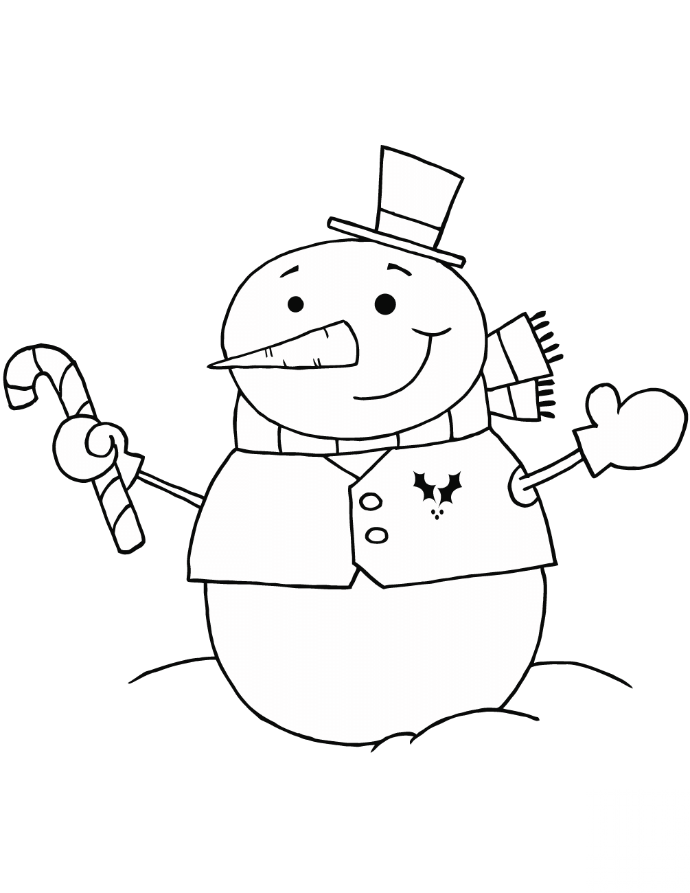 Snowman with Candy Cane