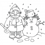 Kid with Snowman