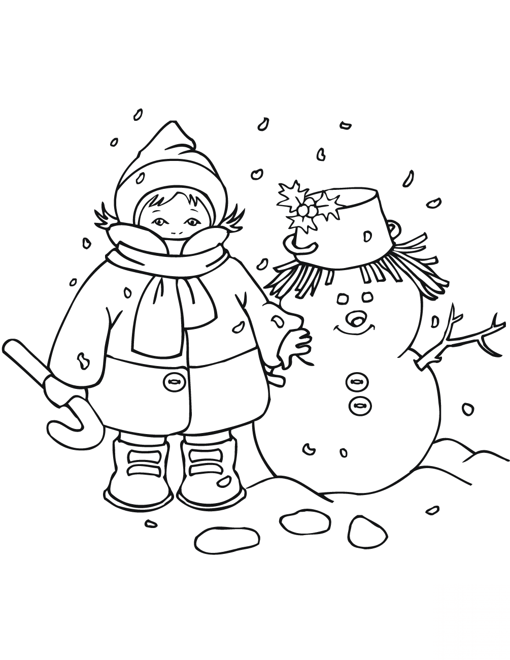 Kid with Snowman