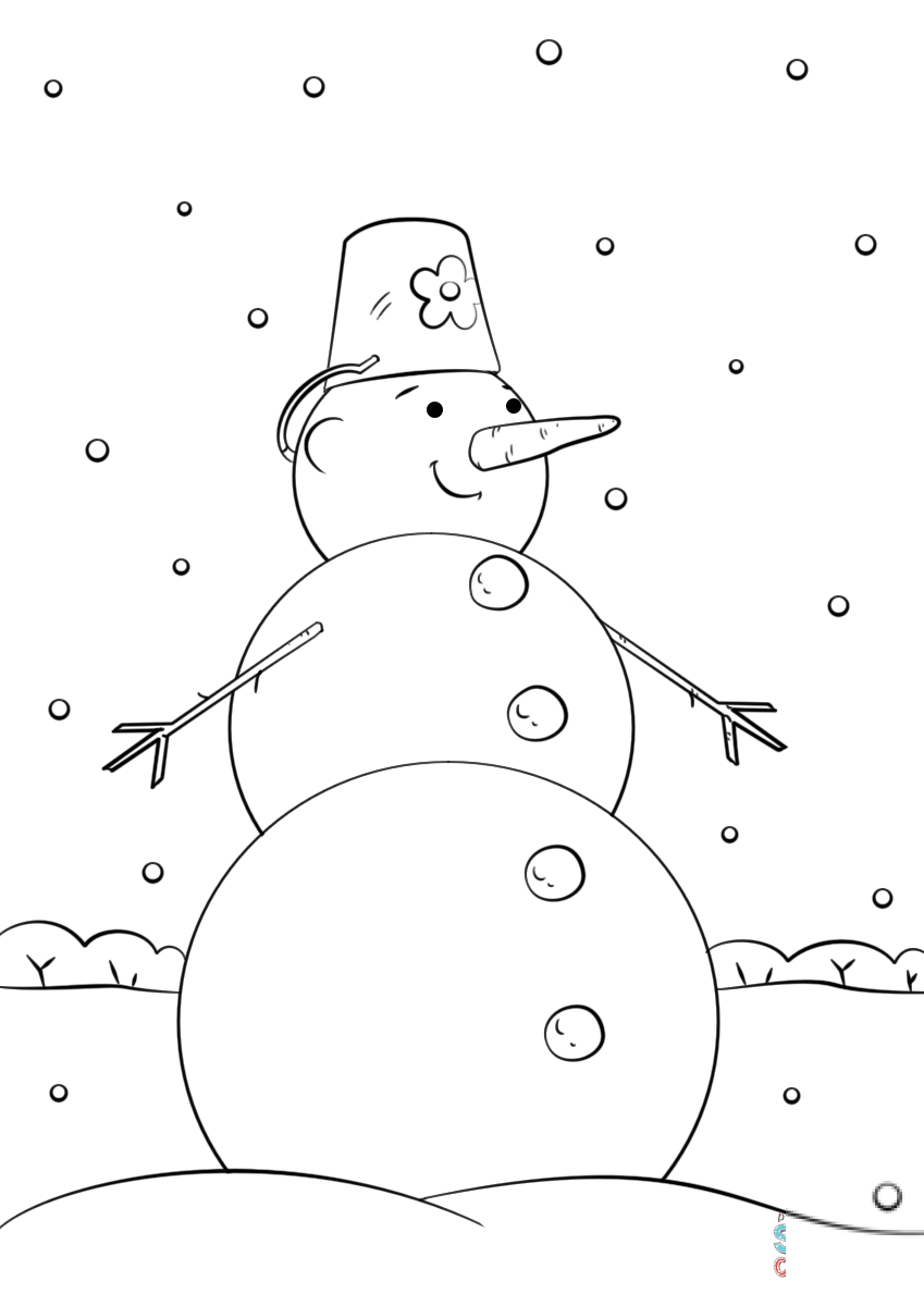 Cute Cartoon Snowman