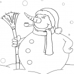 Snowman with Pipe and Broom