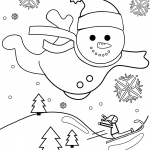 Snowman Flying Through the Air