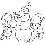Kids Building a Snowman