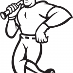 Stojący baseballista