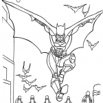 Batman flying with bats