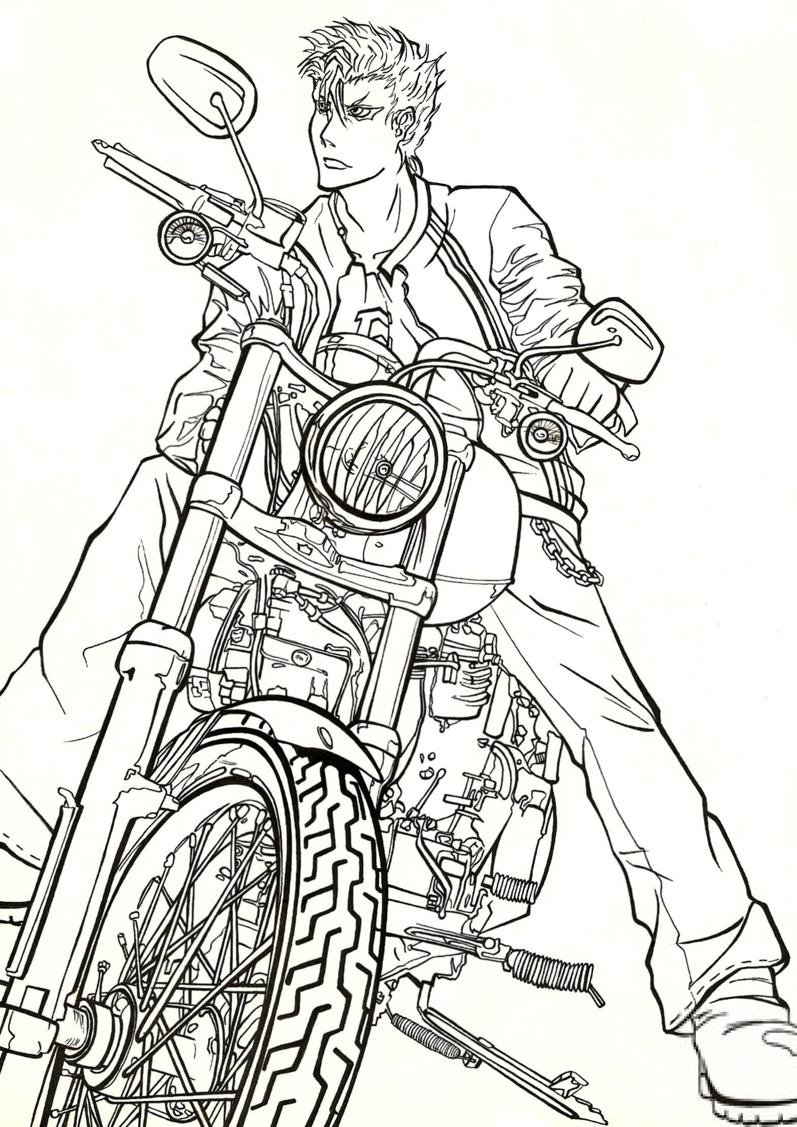 Grimmjow Jaegerjaquez on motorbike...