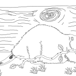 Bóbr kanadyjski przy konarze