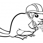 Funny Beaver in a Helmet