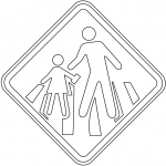 "Schoolchildren Crossing" Sign in...