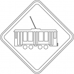 "Tram Crossing" Sign in Brazil