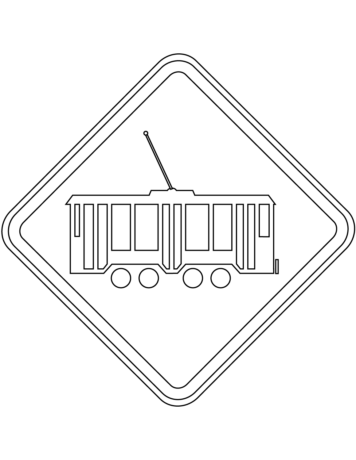 "Tram Crossing" Sign in Brazil