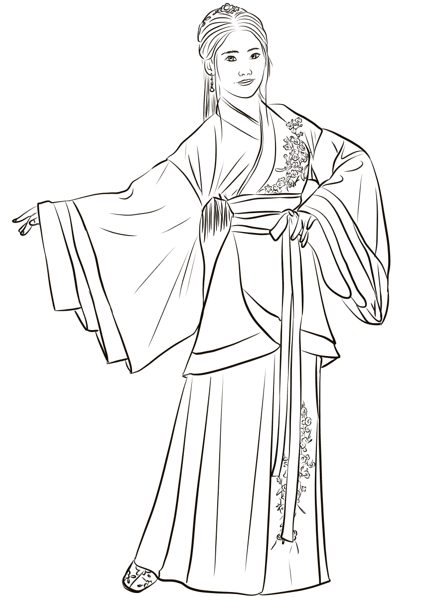 Chinese Woman in Traditional...