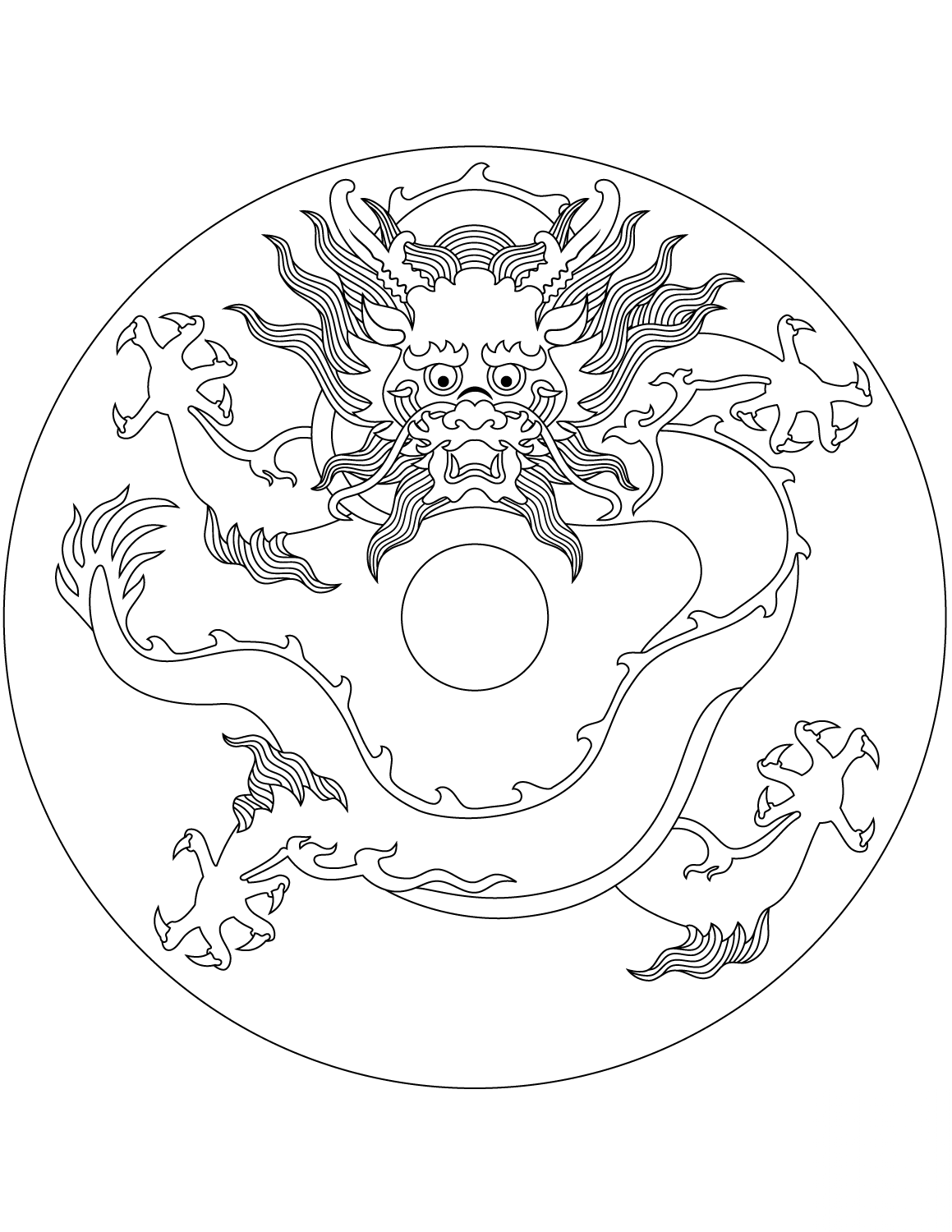 The Traditional Rounded Chinese Dragon
