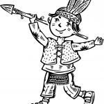 Chłopiec przebrany za indianina
