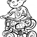 Chłopiec jadący na rowerze